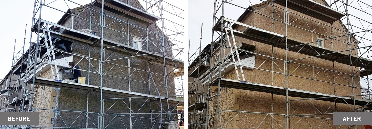 before and after home roughcast Glasgow, Scotland
