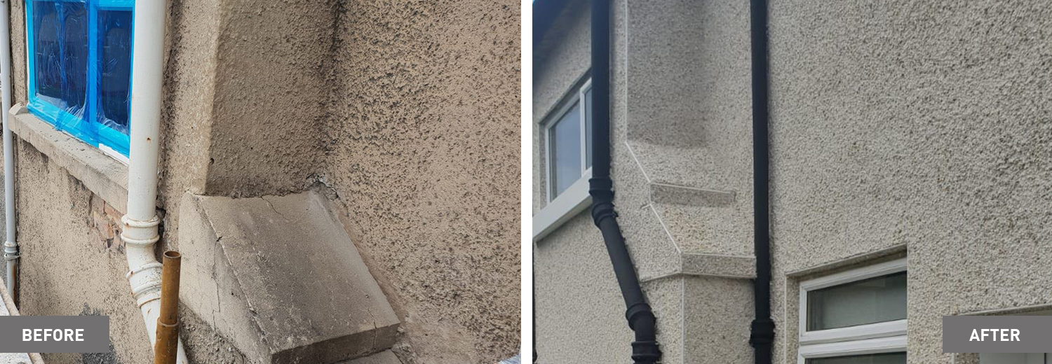 before and after roughcast pics Glasgow
