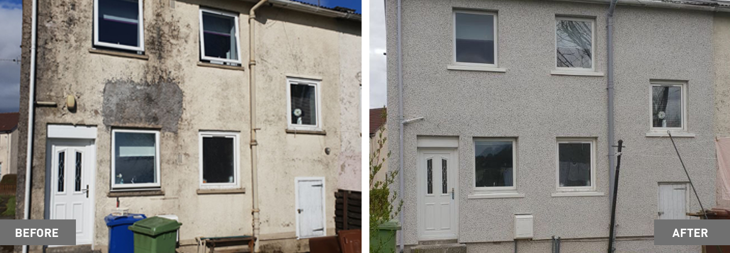 before and afters roughcast Glasgow