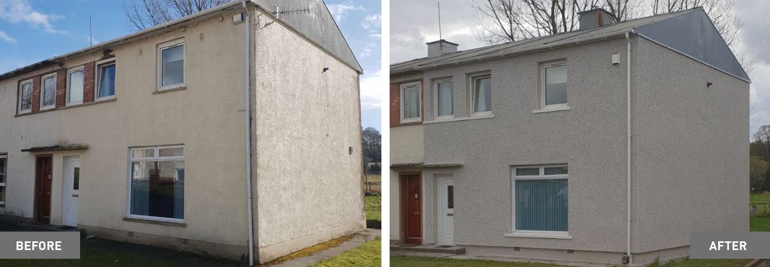 before and after roughcasting in Glasgow